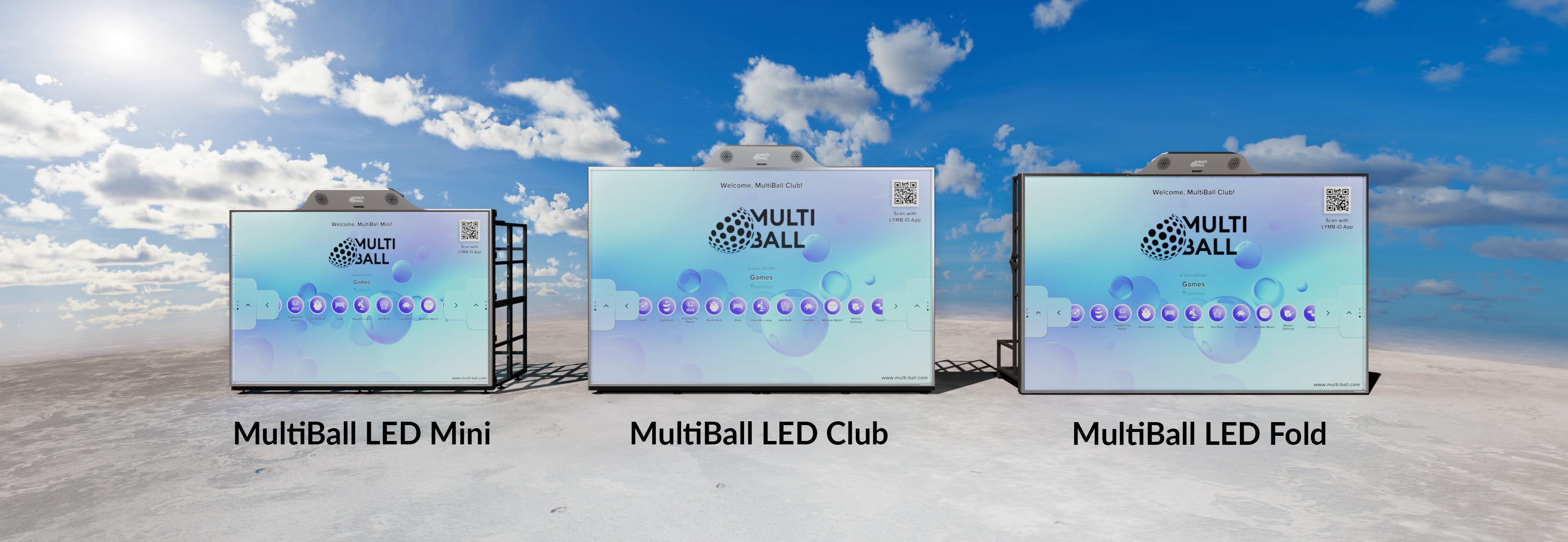 An image showing the three different types of the 4th Gen MultiBall LED systems