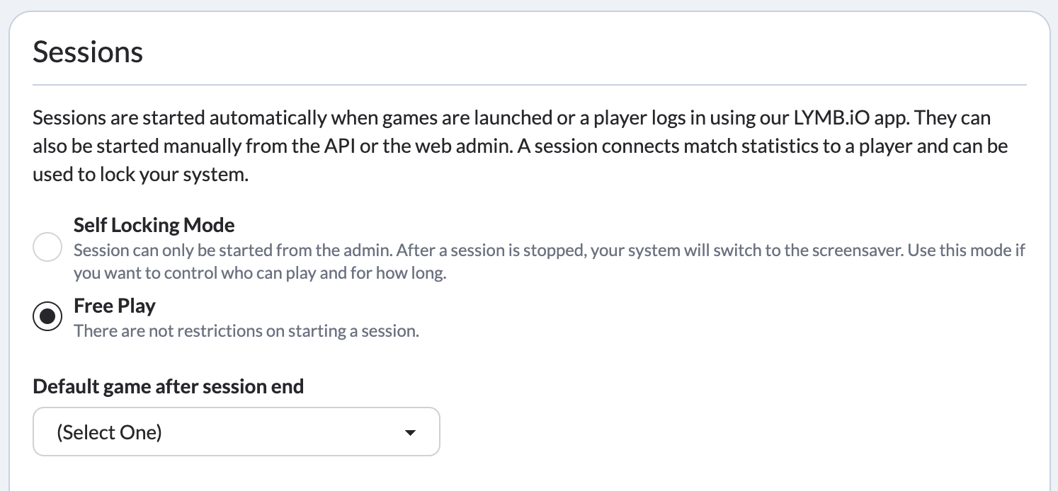 Image of the Self Locking Mode in the MultiBall Admin
