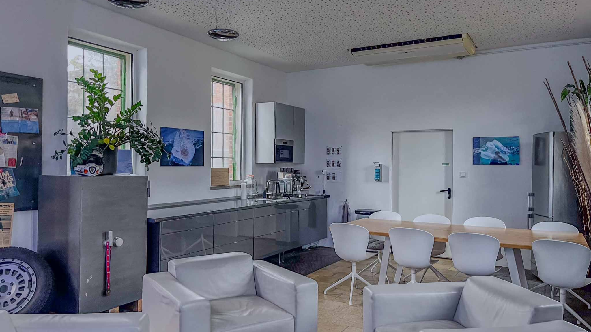 The furniture and the inside of the MultiBall showroom