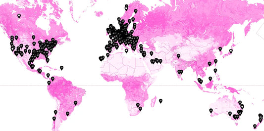 World map showing locations of 1,700+ MultiBall systems, with dense clusters in Europe and North America.