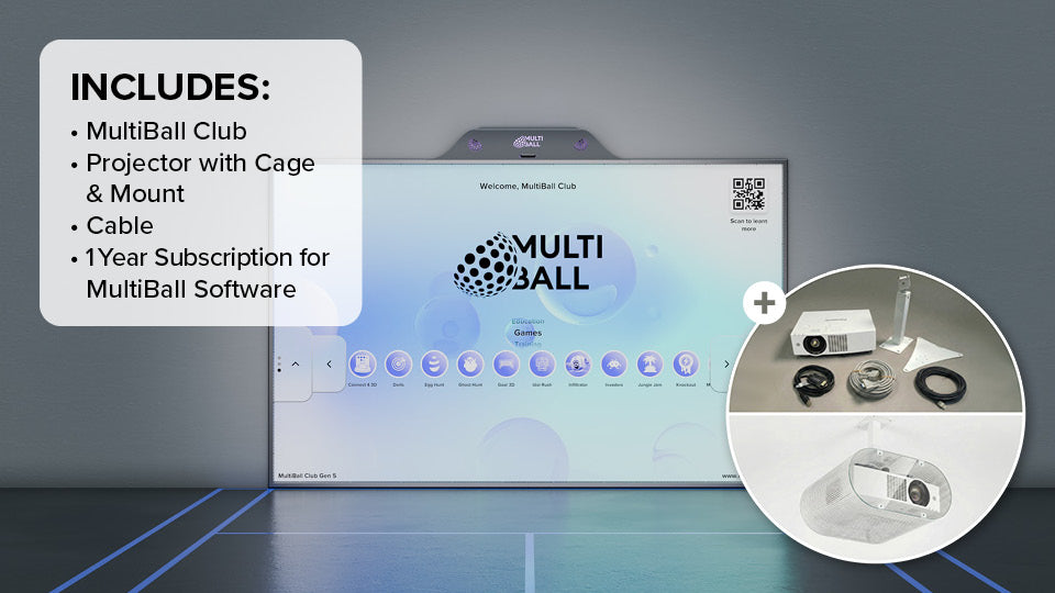 MultiBall Value Package with MultiBall Club, projector package M, projector cage and one year MultiBall subscription