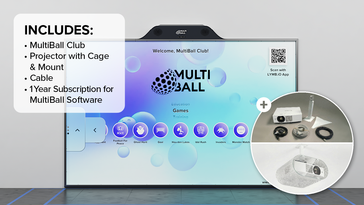 MultiBall Value Package with MultiBall Club, projector package M, projector cage and one year MultiBall subscription