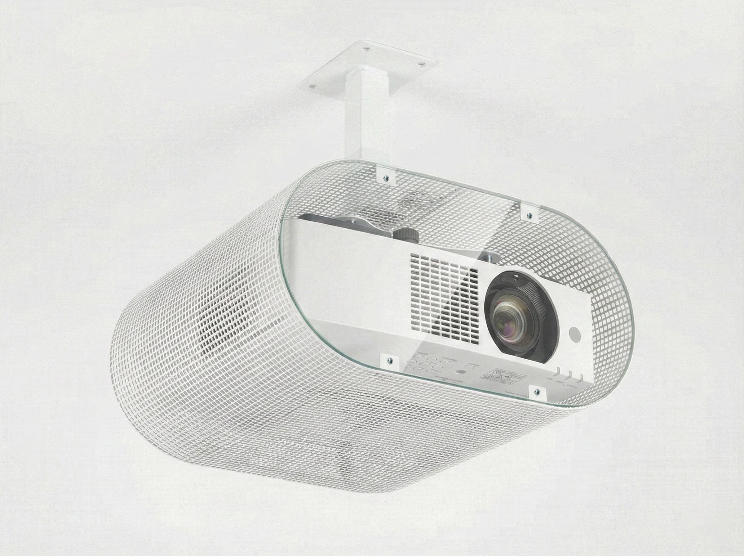 Projector Cage for MultiBall to guard the projector from ball impact. With transparent, impact-resistant polycarbonate panel with double UV coating on the front for a crystal-clear projection.