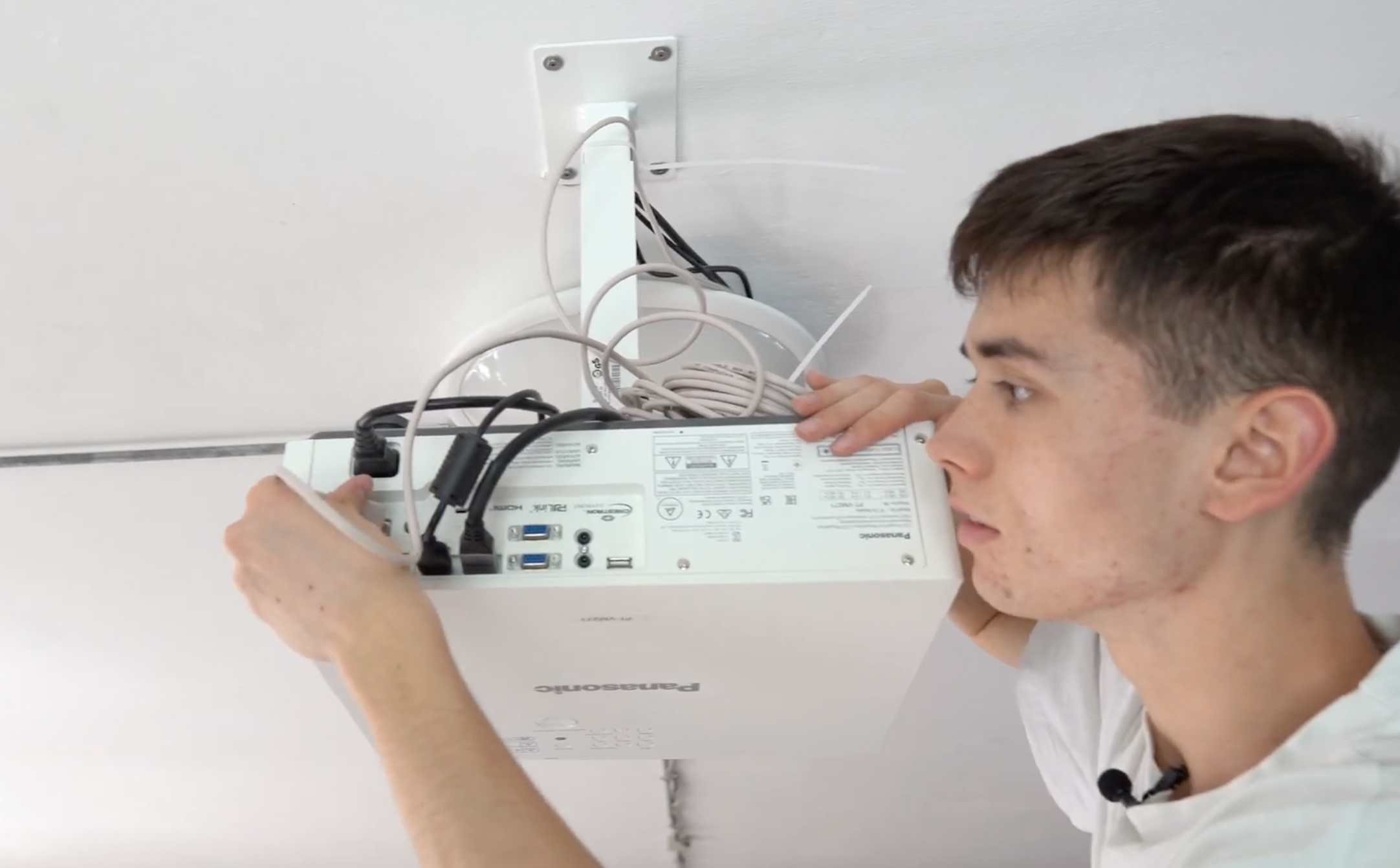 Video Thumbnail showcasing connecting the Projector Control Cable from the MultiBall to the projector