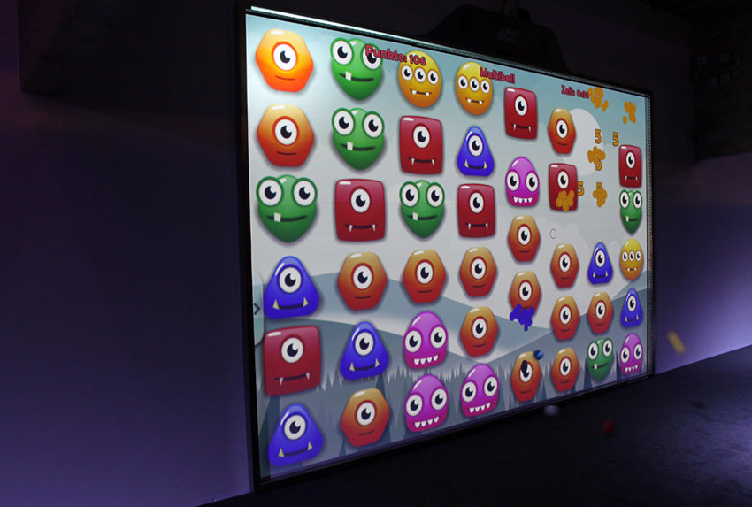 Monster Match game on the interactive wall MultiBall at the trampoline Park Jump Valley